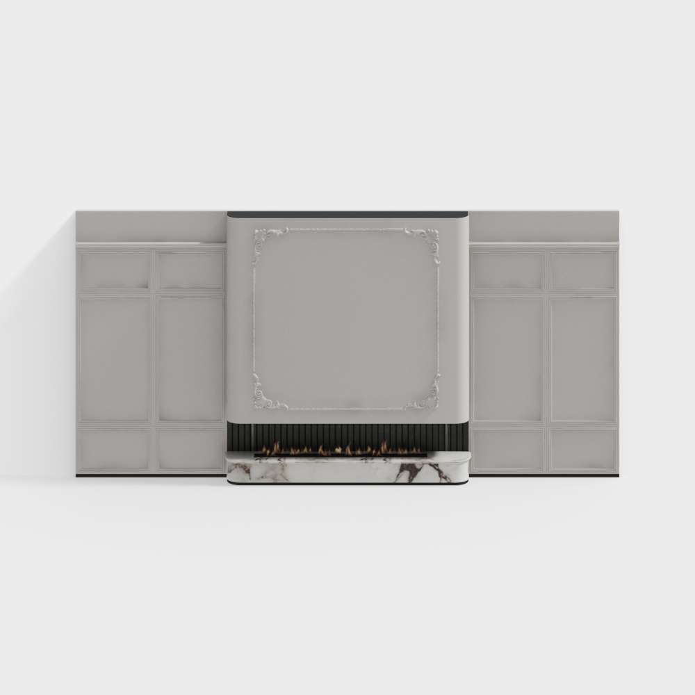 French Living Room Fireplace Wall