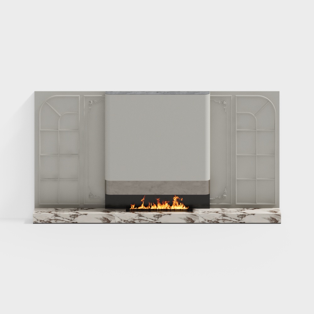 Parete Camino Soggiorno Francese