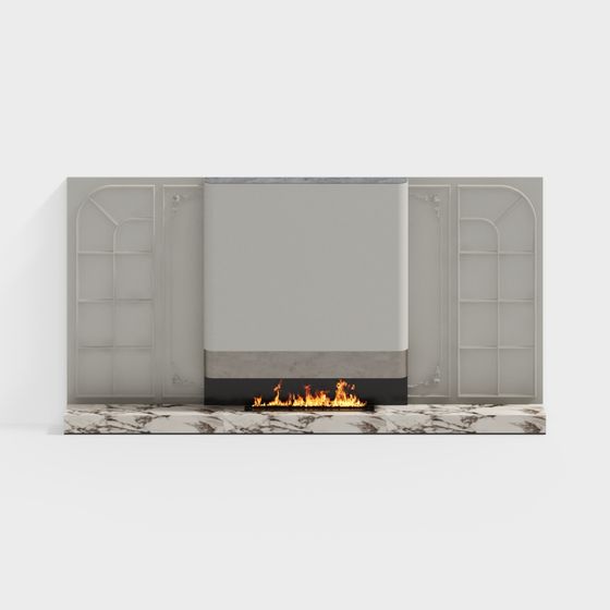 Parete Camino Soggiorno Francese