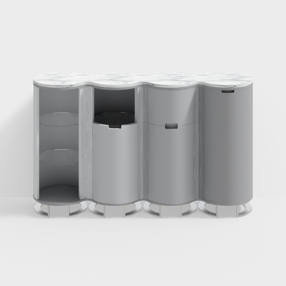 高級グレー玄関キャビネット