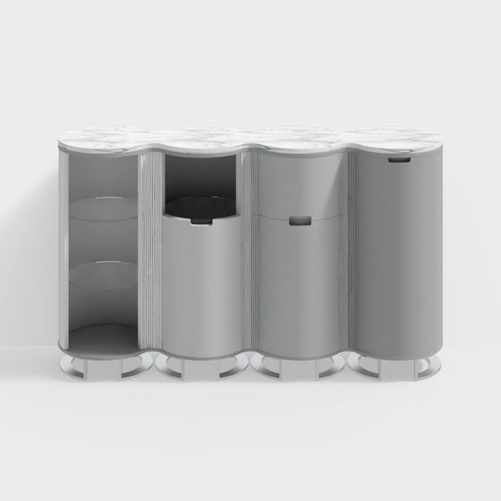 High-End Gray Entry Cabinet