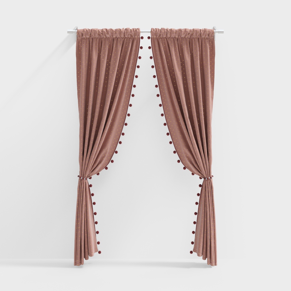 Pink Fabric Bubble Curtain