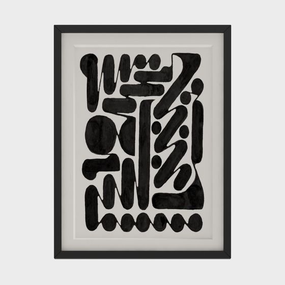 Ink Frame 3D model - Abstract Art with Lines and Geometric Shapes