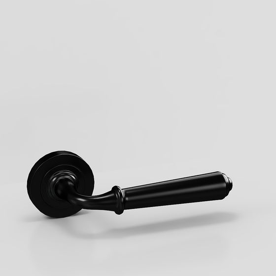 Stylish Black Metal Door Handle 3D Model for Modern Interiors