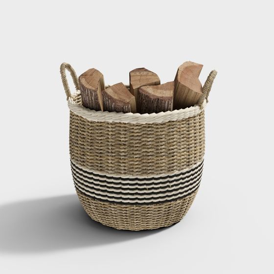 Cozy Log Basket 3D model