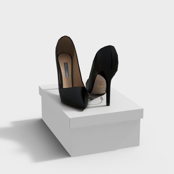 Elegant Low-Poly High Heel Shoe 3D model