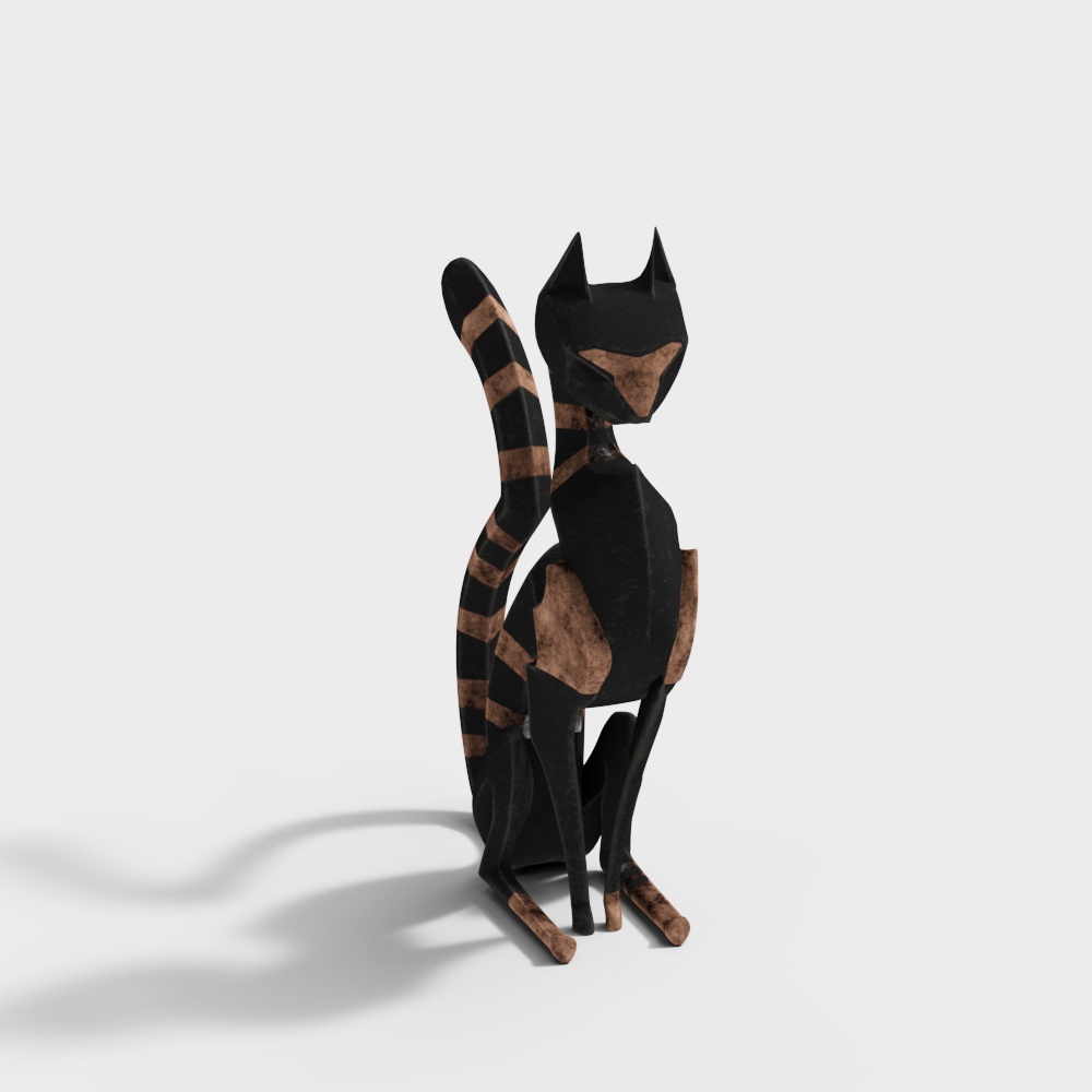 Low-Poly Papercraft Cat 3D model