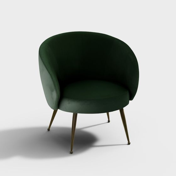 Velvet Cocoon Chair 3D model for Modern Interiors