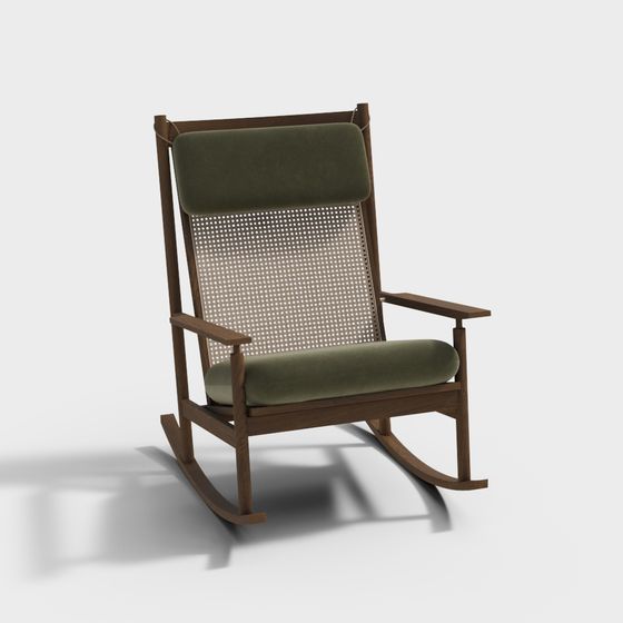 Nordic Style Low-Poly Rocking Chair 3D model