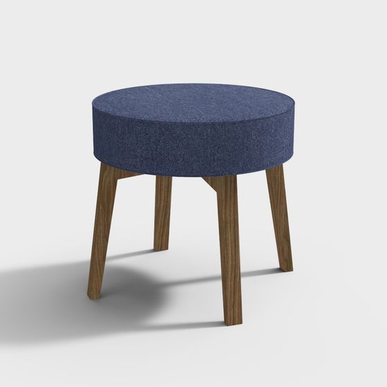 Elegant Round Stool 3D model for Modern Interiors