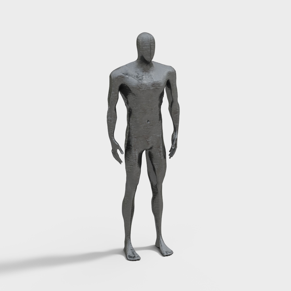 Low Poly High Detail Metal Human 3D model
