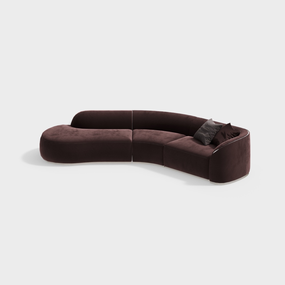 Curved Multi-Person Sofa