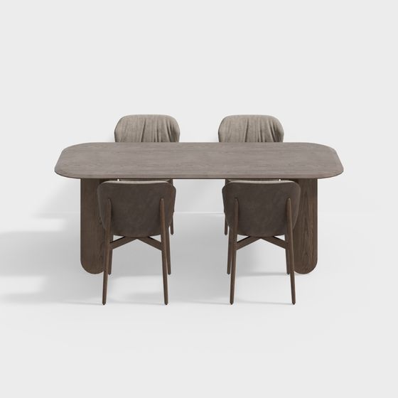 Stylish Dining Table and Chair Set 3D model for Modern Spaces