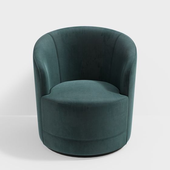 Elegant Velvet Armchair 3D model for Modern Interiors