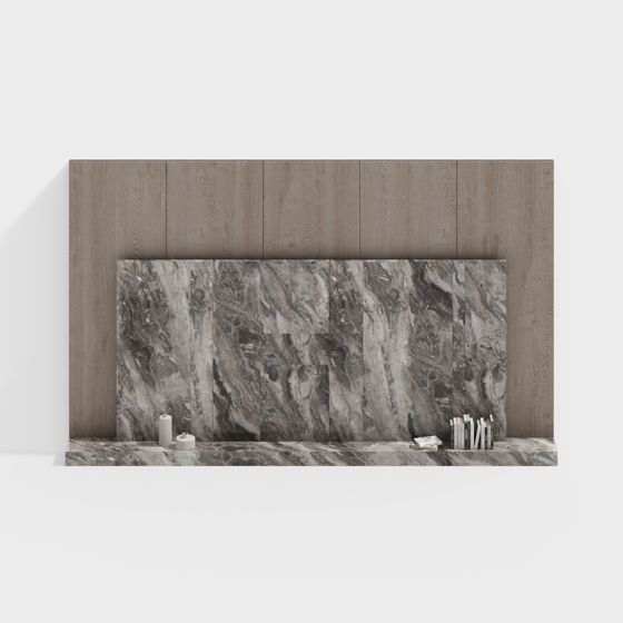 Minimalist Fireplace Mantel 3D model