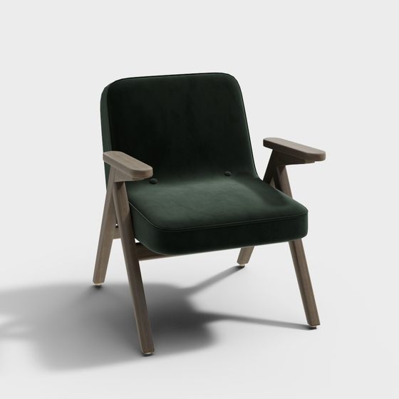 Vintage Green Velvet Sofa 3D model