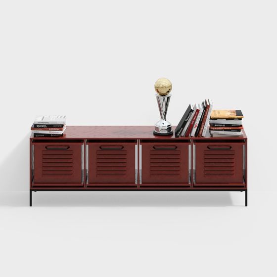 Retro Industrial Storage Cabinet 3D model