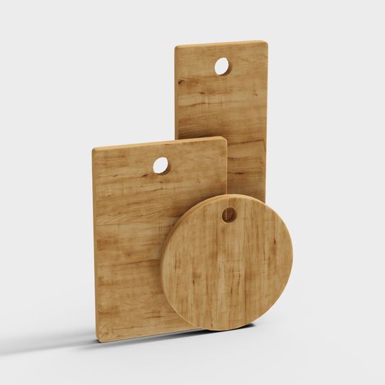 Realistic Wooden Cutting Boards 3D model
