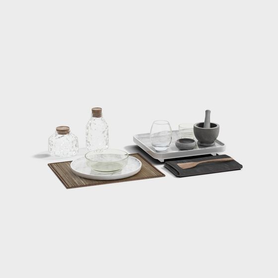 Minimalist Kitchenware Set 3D model