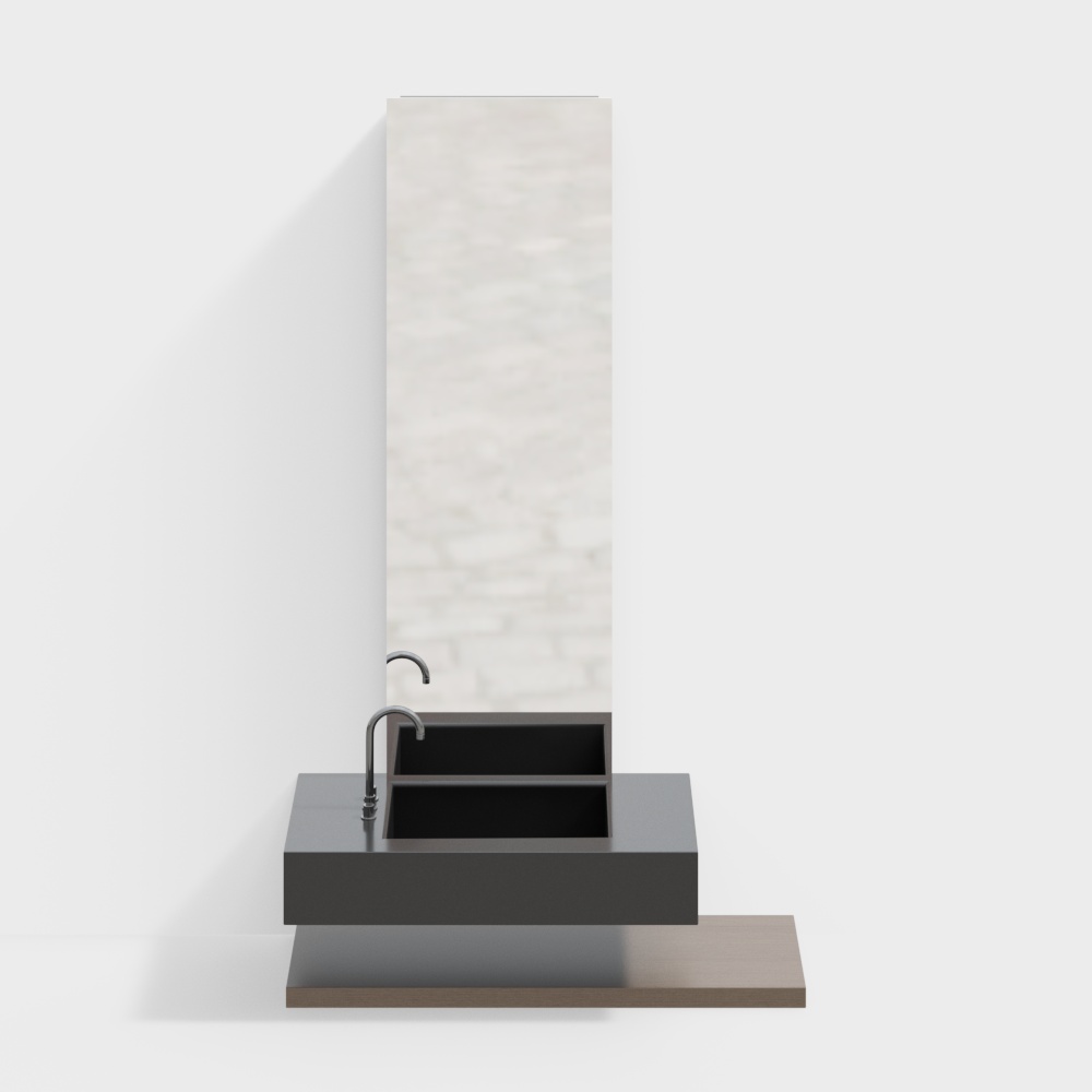 モダン黒白ミニマリスト浴室キャビネット