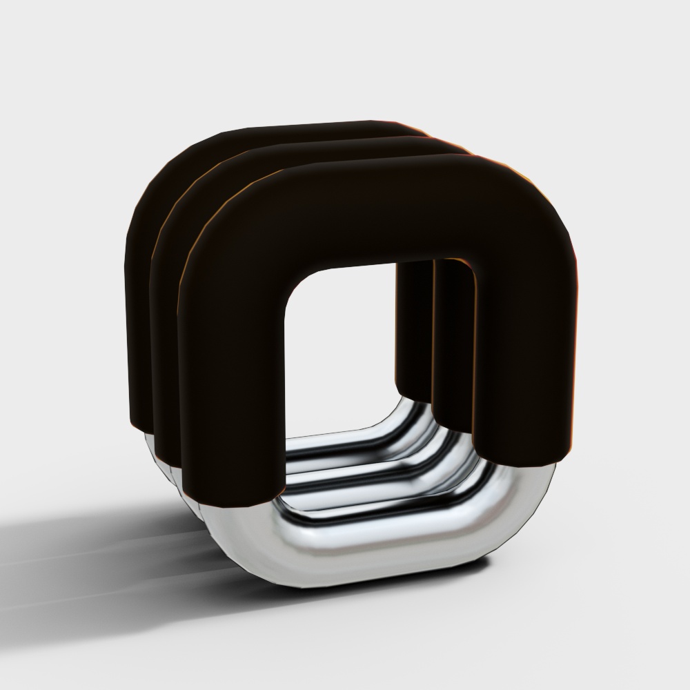 Modern Coffee-Colored Fabric Stool