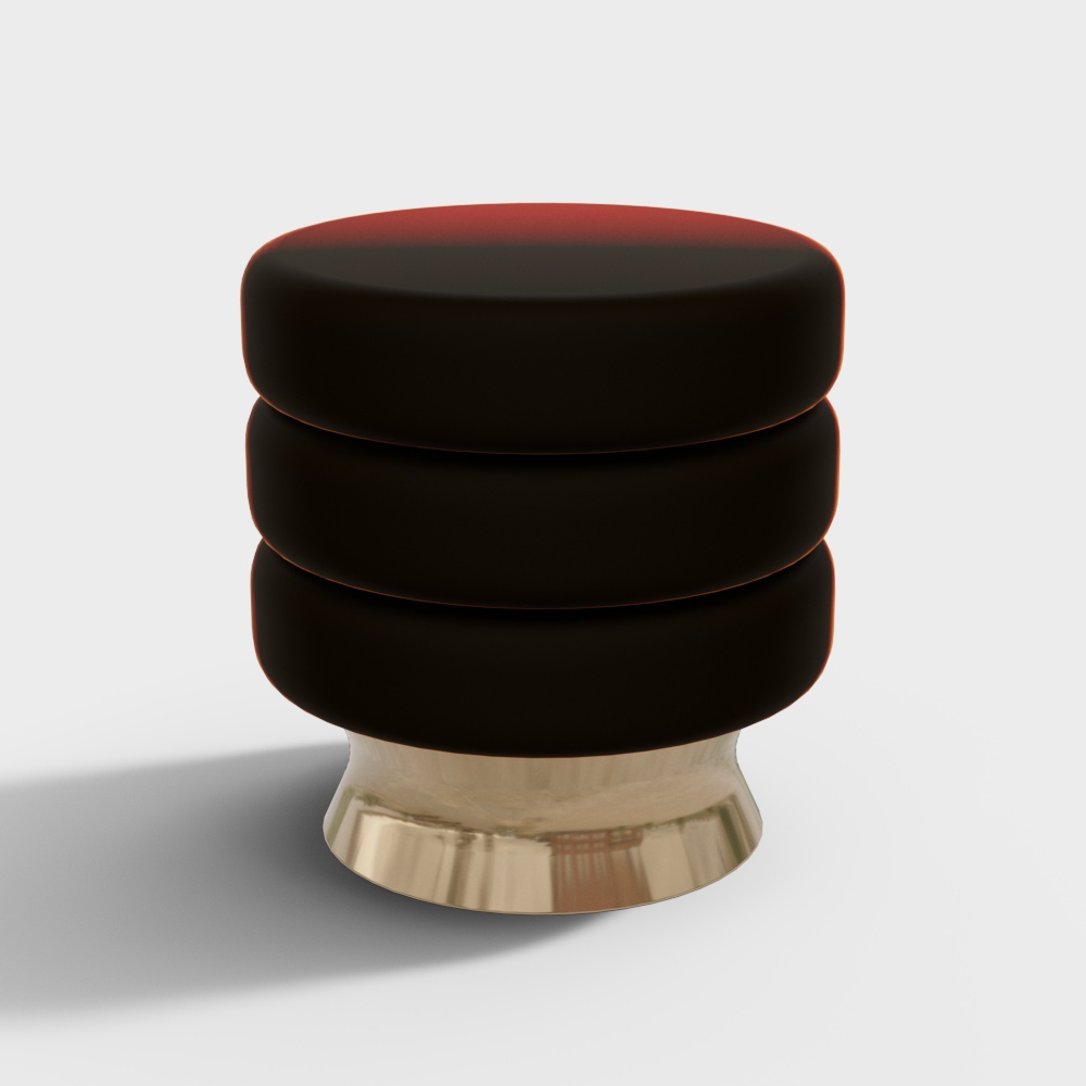 Modern Coffee-Colored Round Stool