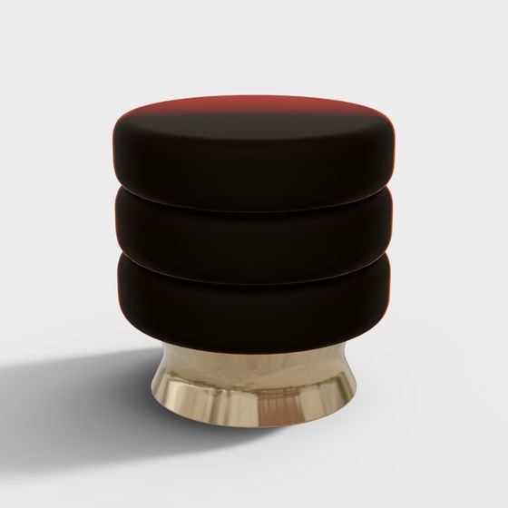 Modern Coffee-Colored Round Stool