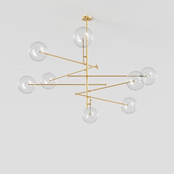 Sphere Harmony: Stunning Geometric Pendant Light 3D model