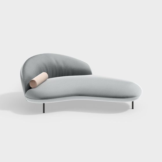 Streamlined Recliner 3D model for Modern Aesthetics