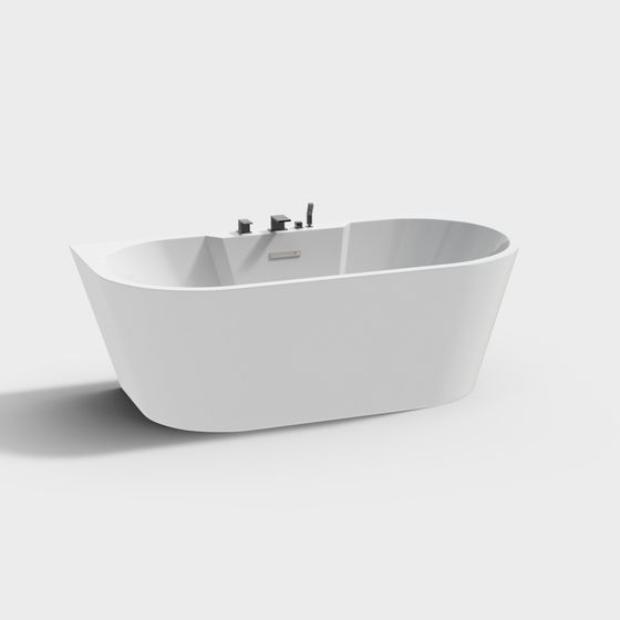 Minimalist 3D Bathtub Model for Contemporary Spaces