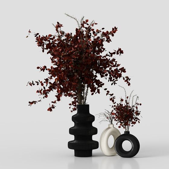 Elegant Low-Poly Floral Arrangement 3D model