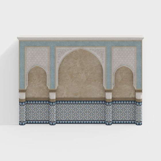 Elegant Arabesque Archway 3D Model for Creative Projects