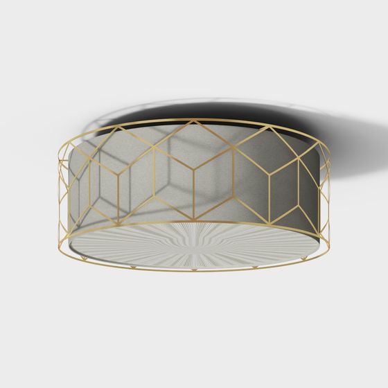 Elegant Geometric Ceiling Light 3D model