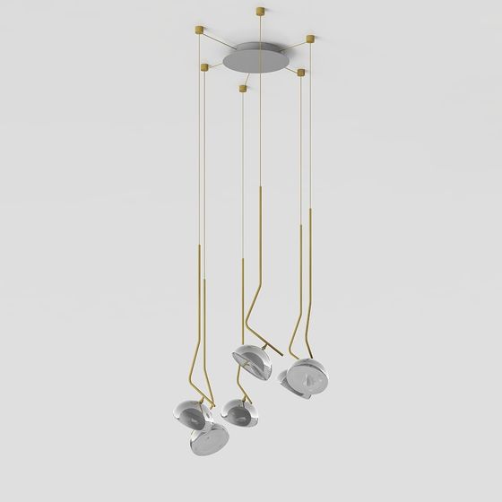 Elegant Low-Polygon Hanging Lamp 3D model