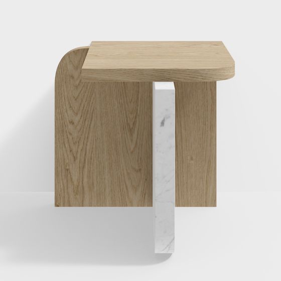 Elegant Low-Poly Side Table 3D model