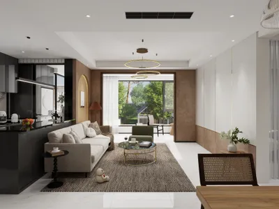 Minimalist Beige Haven: A Modern Living Room