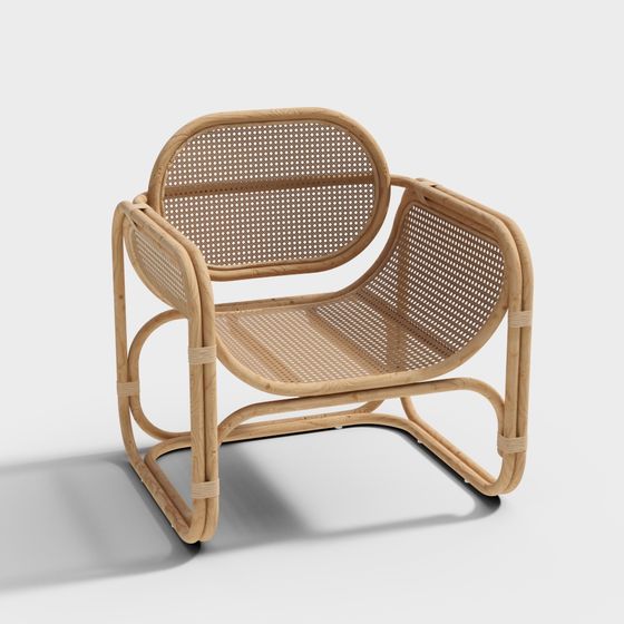 Elegant Rattan Chair 3D model for Creative Projects