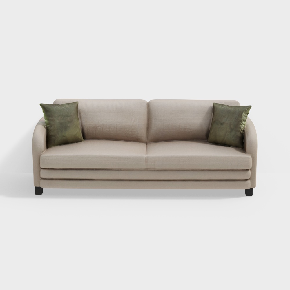 Grace Fabric Four Seater Sofa in Grey Color