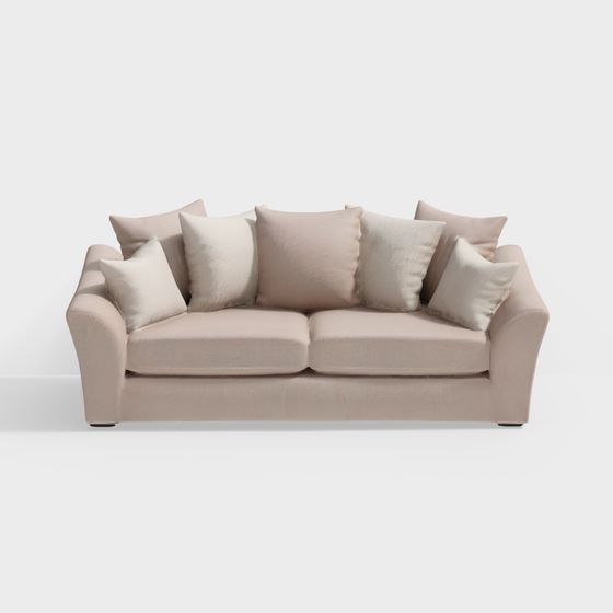 Perth Fabric Three Seater Sofa in Beige Colour