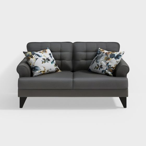 Elegant Low-Poly 3D Sofa Model for Modern Interiors