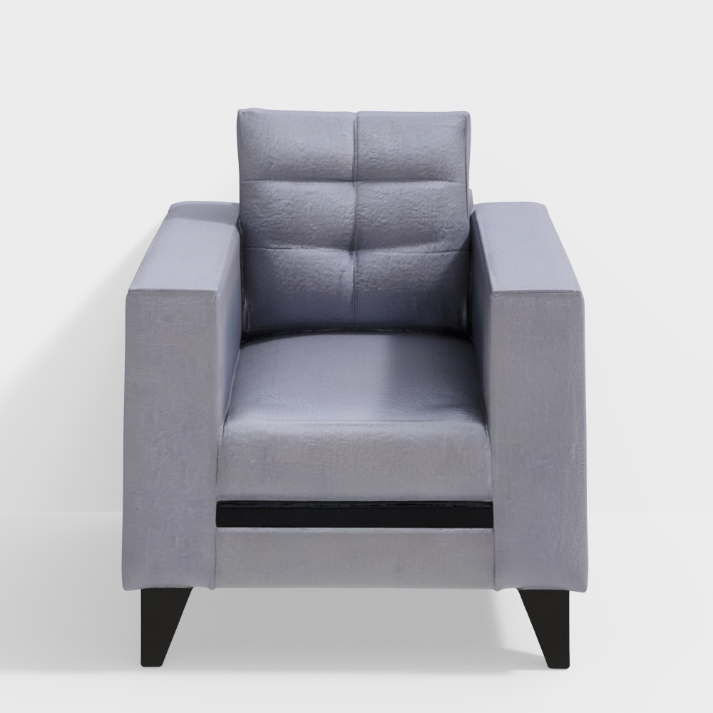 Garcia Fabric Single Seater Sofa in Grey Color