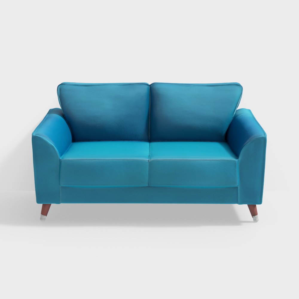 Magnific Velvet Two Seater Sofa in Green Color