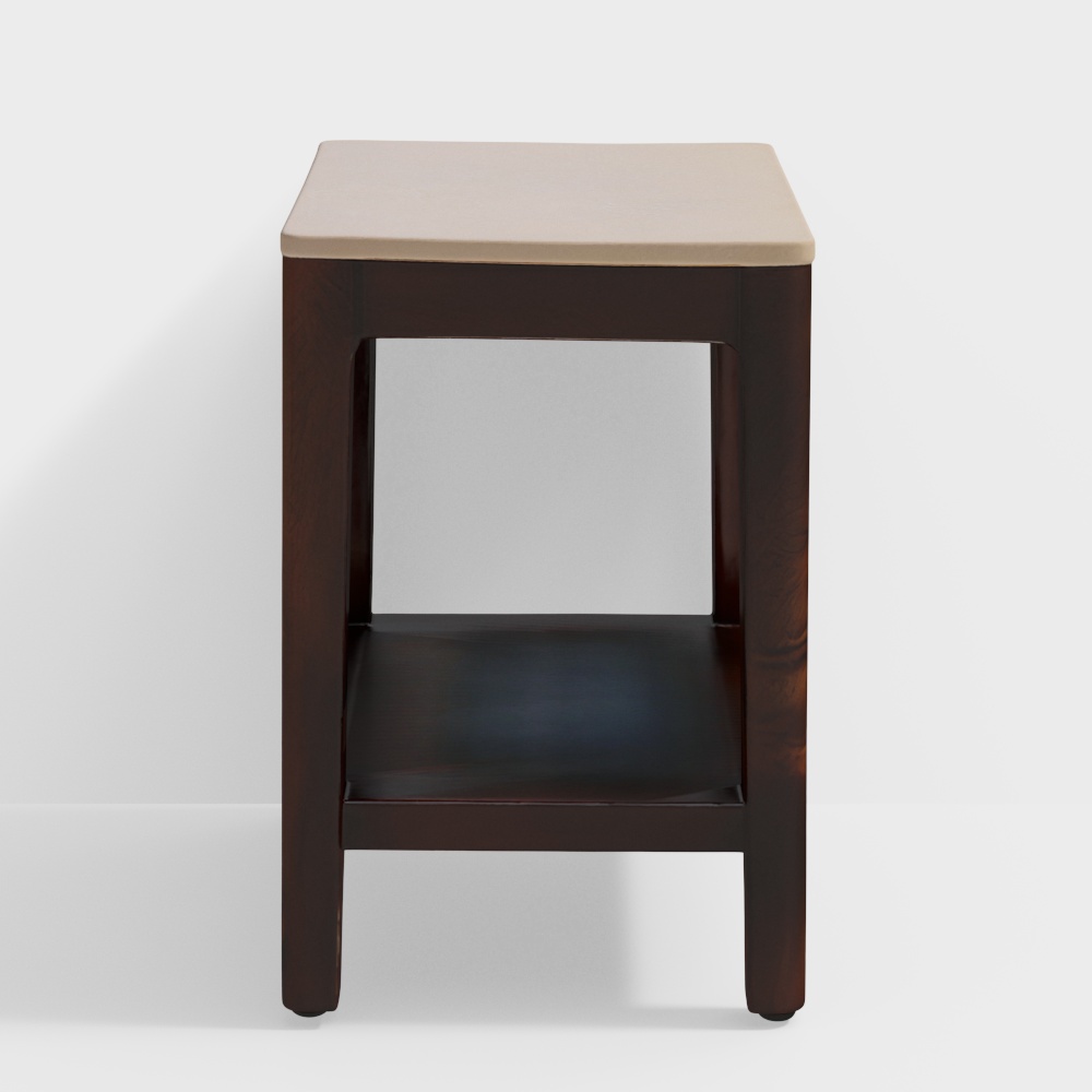 Dante Solid Wood Side Table in Walnut Colour