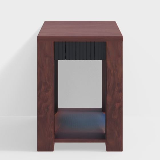 Minimalist Wooden Side Table 3D model
