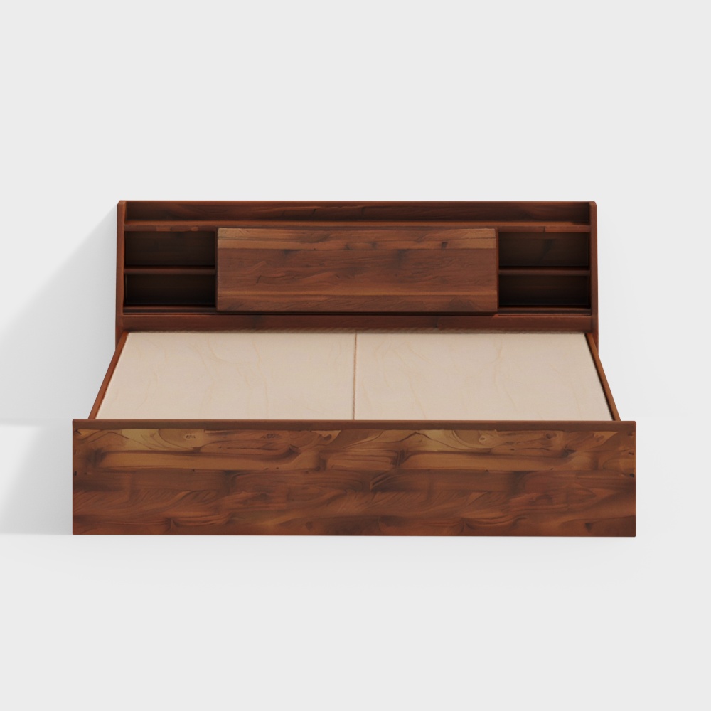 Leo Engineered Wood King Size Bed without Storage