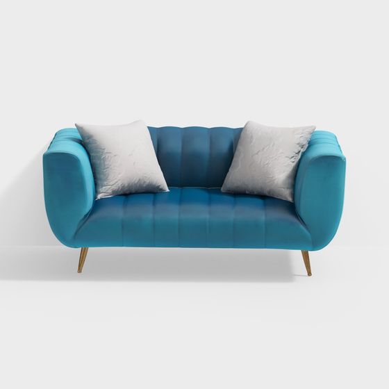 Elegant Low-Polygon Sofa 3D model for Modern Interiors