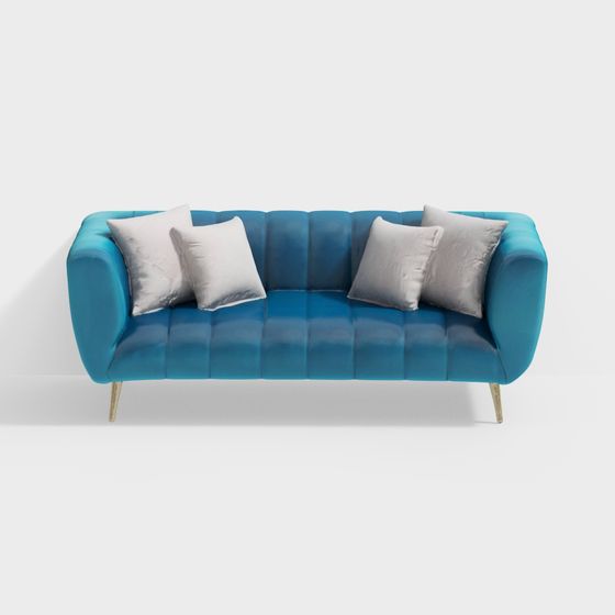 Catalina Velvet Three Seater Sofa in Teal Colour