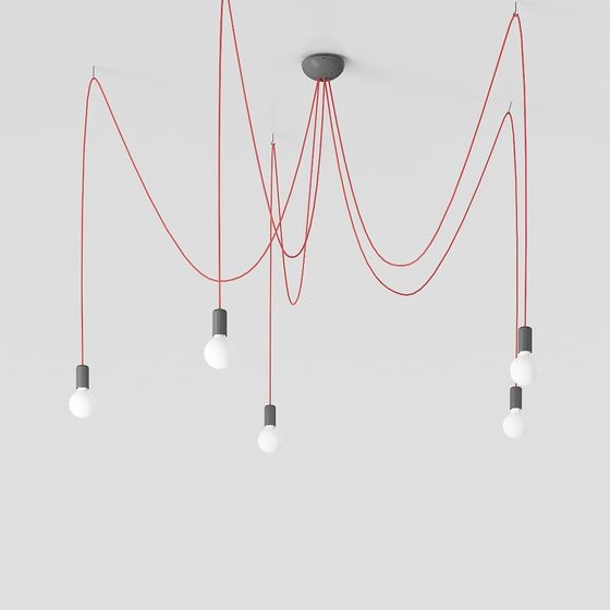 Elegant Low-Polygon Chandelier 3D model for Modern Spaces