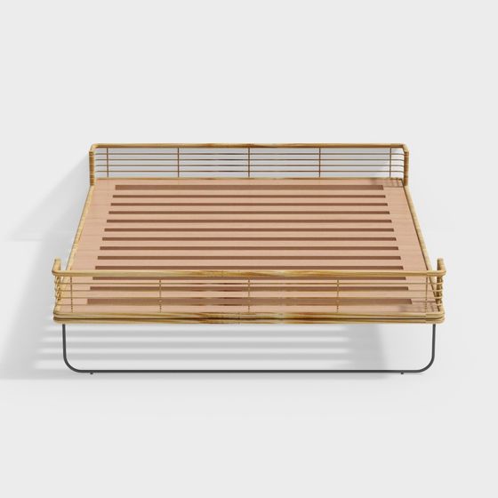 Bamboo Weave Bed Frame 3D model