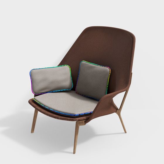 Elegant Low-Poly Armchair 3D model